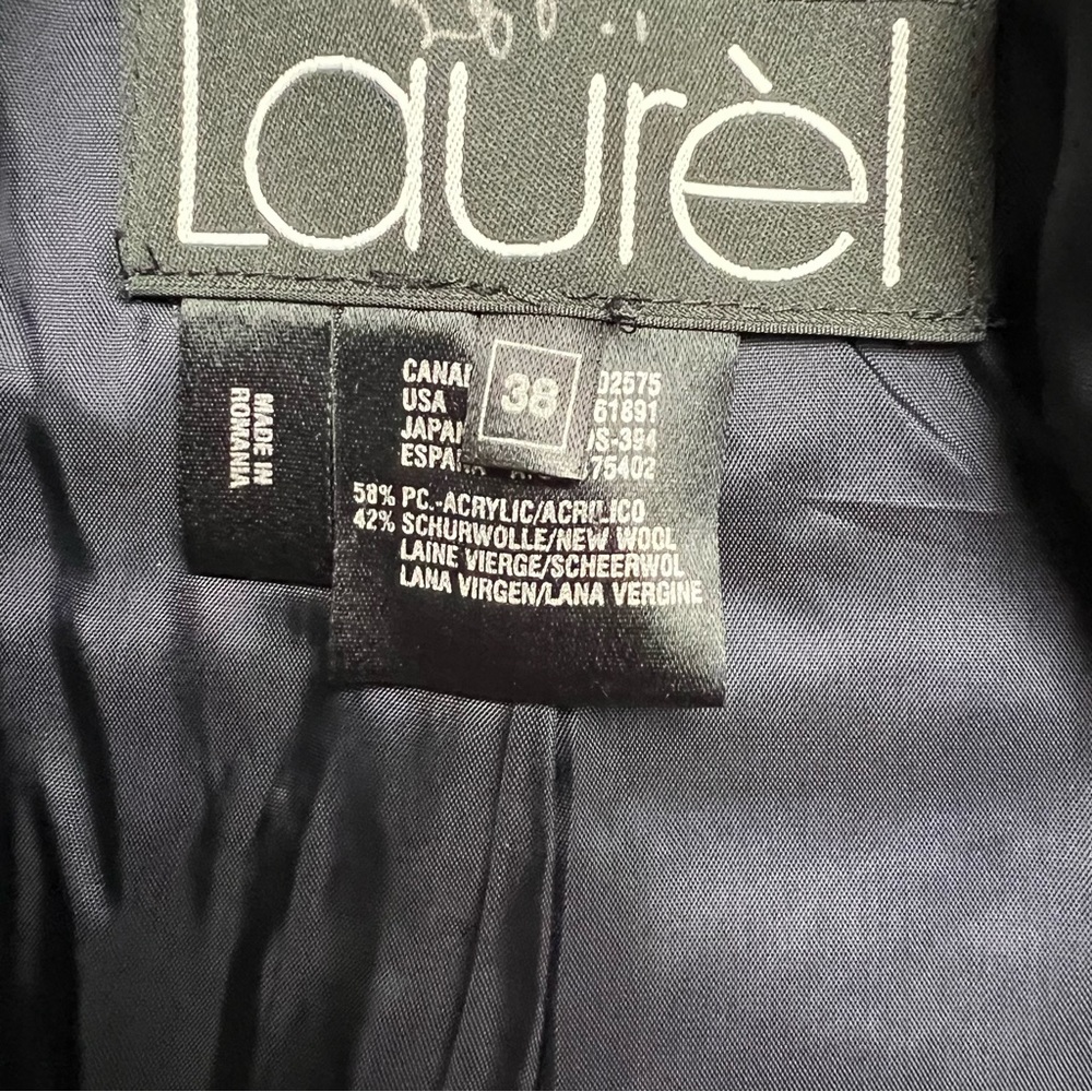 Laurel by ESCADA Plaid Blue Wool 2 Piece Skirt Suit Size 38 - Picture 10 of 16